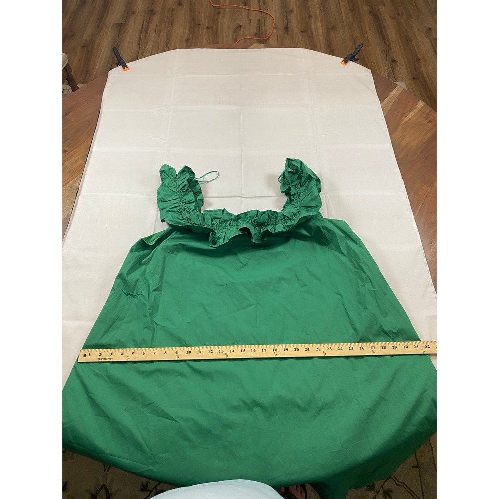 Hyacinth House Tuckernuck Green Ruffle Neck Midi Dress Womens XL Poplin - Picture 6 of 10